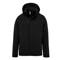 KARIBAN kapucnis, bélelt férfi softshell kabát KA650, Black-L