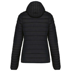 KARIBAN kapucnis bélelt meleg és ultrakönnyű Női kabát KA6111, Black-L