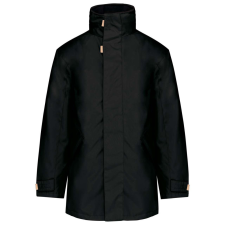 KARIBAN kapucnis kabát steppelt béléssel KA677, Black-XS férfi kabát, dzseki