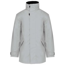 KARIBAN kapucnis kabát steppelt béléssel KA677, Snow Grey-3XL férfi kabát, dzseki