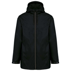 KARIBAN kapucnis unisex kabát, mikropolár béléssel KA6153, Black-M
