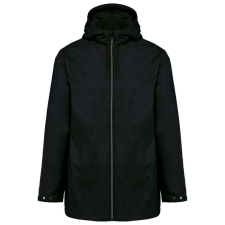 KARIBAN kapucnis unisex kabát, mikropolár béléssel KA6153, Black-S férfi kabát, dzseki