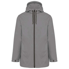 KARIBAN kapucnis unisex kabát, mikropolár béléssel KA6153, Silver-2XL férfi kabát, dzseki