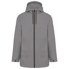 KARIBAN kapucnis unisex kabát, mikropolár béléssel KA6153, Silver-3XL férfi kabát, dzseki