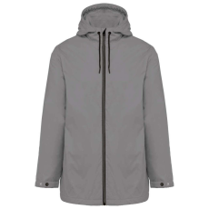 KARIBAN kapucnis unisex kabát, mikropolár béléssel KA6153, Silver-M