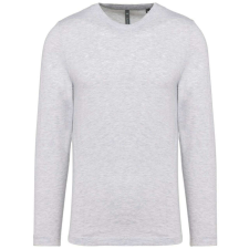 KARIBAN kereknyakú hosszú ujjú férfi póló KA359, Ash Heather-2XL férfi pulóver, kardigán
