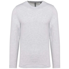 KARIBAN kereknyakú hosszú ujjú férfi póló KA359, Ash Heather-3XL
