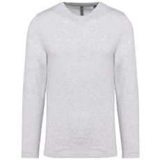 KARIBAN kereknyakú hosszú ujjú férfi póló KA359, Ash Heather-L