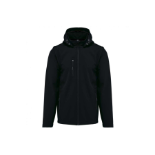 KARIBAN levehető ujjú kapucnis softshell dzseki KA422, Black-XS férfi kabát, dzseki