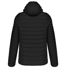 KARIBAN meleg és ultrakönnyű kapucnis bélelt férfi kabát KA6110, Black-L