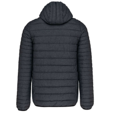 KARIBAN meleg és ultrakönnyű kapucnis bélelt férfi kabát KA6110, Marl Dark Grey-2XL