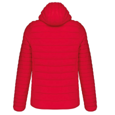 KARIBAN meleg és ultrakönnyű kapucnis bélelt férfi kabát KA6110, Red-4XL