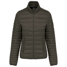 KARIBAN Női bélelt meleg és ultrakönnyű kabát KA6121, Dark Khaki-M női dzseki, kabát