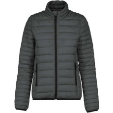 KARIBAN Női bélelt meleg és ultrakönnyű kabát KA6121, Marl Dark Grey-2XL