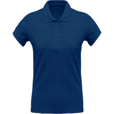 KARIBAN Női blúz Kariban KA210 Ladies’ Organic piqué Short-Sleeved polo Shirt -XS, Ocean Blue Heather