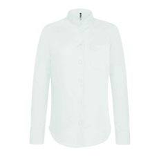 KARIBAN Női blúz Kariban KA514 Ladies' Long-Sleeved Mandarin Collar Shirt -S, White
