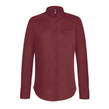 KARIBAN Női blúz Kariban KA514 Ladies&#039; Long-Sleeved Mandarin Collar Shirt -XL, Wine blúz