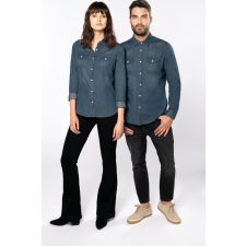 KARIBAN Női blúz Kariban KA518 Ladies&#039; Long-Sleeved Denim Shirt -XL, Blue Jean blúz