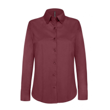 KARIBAN Női blúz Kariban KA530 Ladies' Long-Sleeved Stretch Shirt -L, Wine blúz