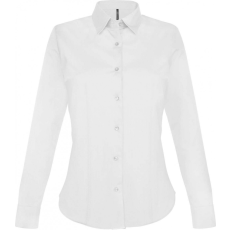 KARIBAN Női blúz Kariban KA530 Ladies' Long-Sleeved Stretch Shirt -XL, White