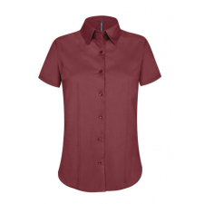 KARIBAN Női blúz Kariban KA532 Ladies&#039; Short-Sleeved Cotton/Elastane Shirt -2XL, Wine blúz
