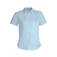 KARIBAN Női blúz Kariban KA532 Ladies' Short-Sleeved Cotton/Elastane Shirt -L, Light Blue
