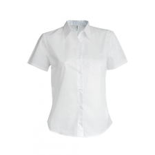 KARIBAN Női blúz Kariban KA532 Ladies&#039; Short-Sleeved Cotton/Elastane Shirt -L, White blúz