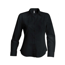 KARIBAN Női blúz Kariban KA538 Ladies&#039; Long-Sleeved non-Iron Shirt -L, Black blúz