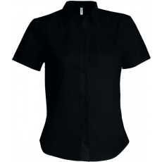 KARIBAN Női blúz Kariban KA540 Ladies' Short-Sleeved non-Iron Shirt -S, Black