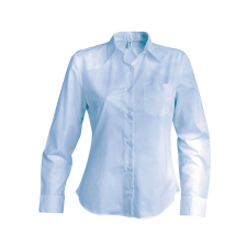 KARIBAN Női blúz Kariban KA542 Ladies&#039; Long-Sleeved Cotton poplin Shirt -3XL, Bright Sky blúz
