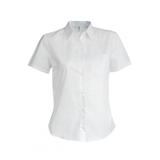 KARIBAN Női blúz Kariban KA544 Ladies' Short-Sleeved Cotton poplin Shirt -3XL, White