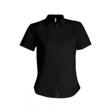 KARIBAN Női blúz Kariban KA544 Ladies&#039; Short-Sleeved Cotton poplin Shirt -M, Black blúz