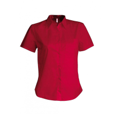 KARIBAN Női blúz Kariban KA544 Ladies&#039; Short-Sleeved Cotton poplin Shirt -XL, Classic Red blúz