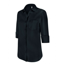 KARIBAN Női blúz Kariban KA558 Ladies' 3/4 Sleeved Shirt -2XL, Black