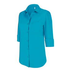 KARIBAN Női blúz Kariban KA558 Ladies' 3/4 Sleeved Shirt -2XL, Bright Turquoise