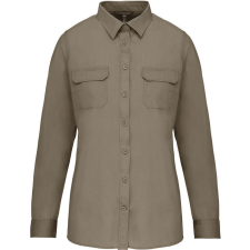 KARIBAN Női blúz Kariban KA591 Ladies&#039; Long Sleeved Safari Shirt -L, Light Khaki blúz