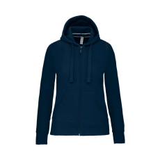 KARIBAN Női cipzáros kapucnis pulóver, Kariban KA464, Navy-M
