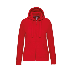 KARIBAN Női cipzáros kapucnis pulóver, Kariban KA464, Red-XS