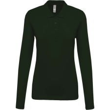 KARIBAN Női galléros hosszú ujjú piké póló, Kariban KA257, Forest Green-3XL női póló