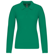 KARIBAN Női galléros hosszú ujjú piké póló, Kariban KA257, Kelly Green-2XL