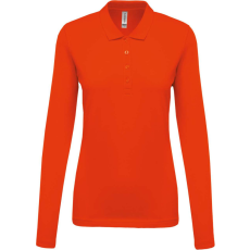 KARIBAN Női galléros hosszú ujjú piké póló, Kariban KA257, Orange-XS