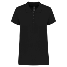 KARIBAN Női galléros piké póló, rövid ujjú, Kariban KA255, Black-S