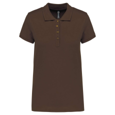 KARIBAN Női galléros piké póló, rövid ujjú, Kariban KA255, Chocolate-XL