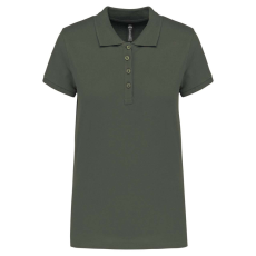 KARIBAN Női galléros piké póló, rövid ujjú, Kariban KA255, Dark Khaki-L