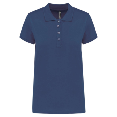 KARIBAN Női galléros piké póló, rövid ujjú, Kariban KA255, Deep Blue-XL