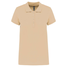 KARIBAN Női galléros piké póló, rövid ujjú, Kariban KA255, Light Sand-XL