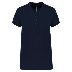 KARIBAN Női galléros piké póló, rövid ujjú, Kariban KA255, Navy-2XL