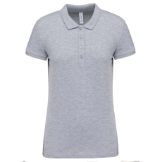 KARIBAN Női galléros piké póló, rövid ujjú, Kariban KA255, Oxford Grey-L