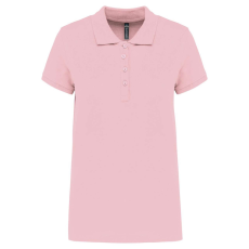 KARIBAN Női galléros piké póló, rövid ujjú, Kariban KA255, Pale Pink-M
