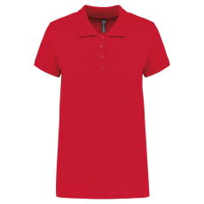 KARIBAN Női galléros piké póló, rövid ujjú, Kariban KA255, Red-3XL